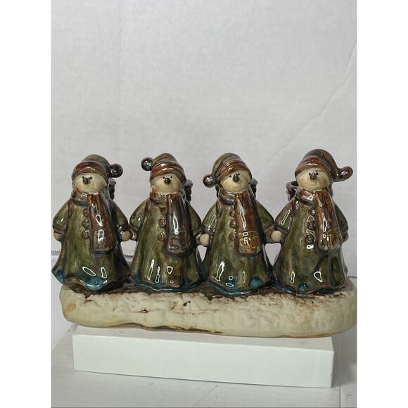 Three Hands Corp snowman candelabra holds 4 candles. - Picture 2 of 5